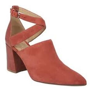 Naturalizer Holland Rust Suede and Leather Croc Detail Heels